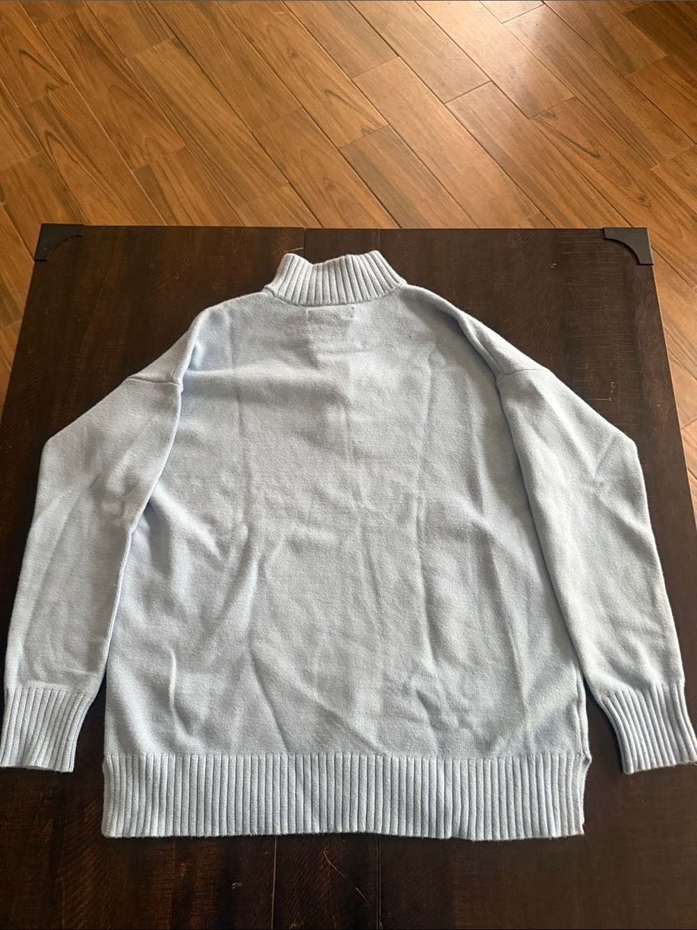 LOFT women’s Pale Blue Quarter-Zip Pullover Sweater - Picture 4 of 4